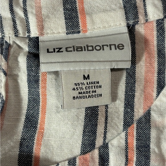 Liz Claiborne linen/cotton striped tank top size M - Picture 5 of 7